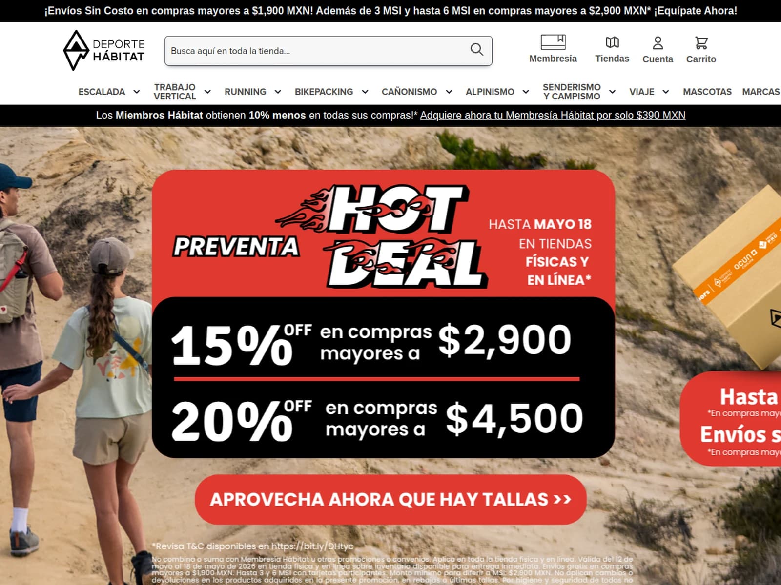 Caso · Deporte Hábitat — screenshot del sitio